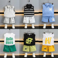 Boys' sleeveless summer outfit set -  new arrival - stylish boys' activewear for toddlers and young children - wholesale summer clothing