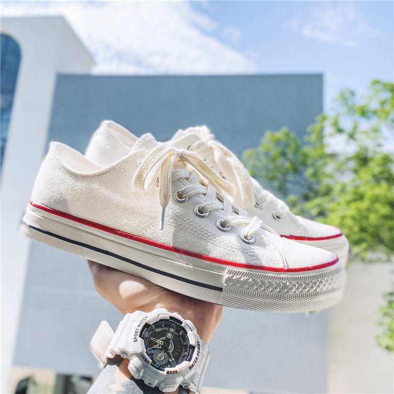 Classic 1970s low-top canvas shoes - unisex retro oiled veneer shoes - korean style student canvas sneakers for men and women