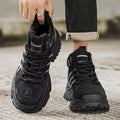 Men's winter fleece-lined warm cotton shoes, thick-soled work shoes, non-slip outdoor sports casual hiking martin boots, trendy footwear