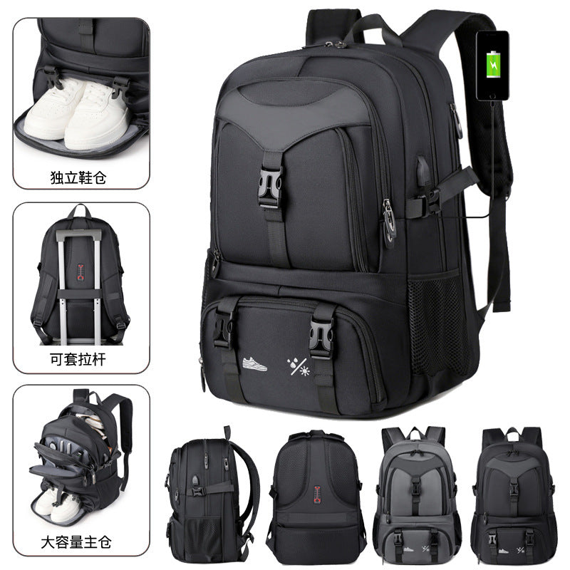 Cross-border new backpack expandable multi-functional travel backpack business trip short-distance multi-layer computer bag student schoolbag