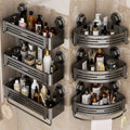 Bathroom suction cup shelf, corner-free wall-mounted organizer for washbasin, bathroom, toilet, and shower – triangular storage rack