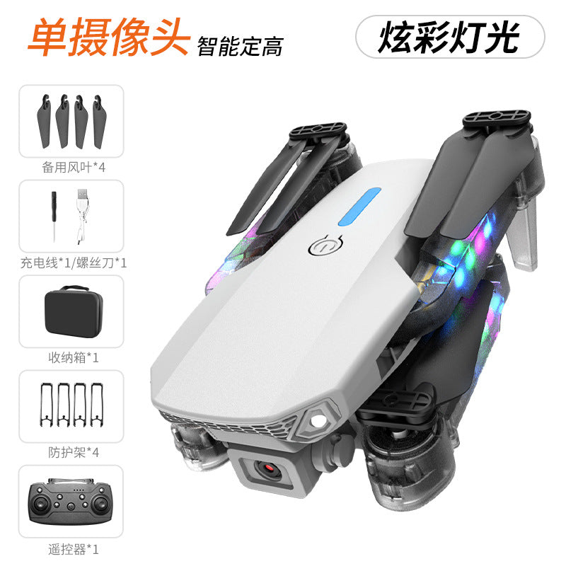 E99e88d drone aerial photography foldable quadcopter with lights, remote control aircraft, barometric altitude hold, kids' drone