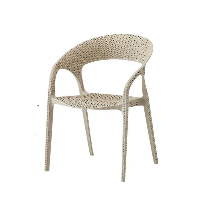 Outdoor patio plastic stool single chair single backrest imitation rattan chair balcony leisure area layout milk tea shop others