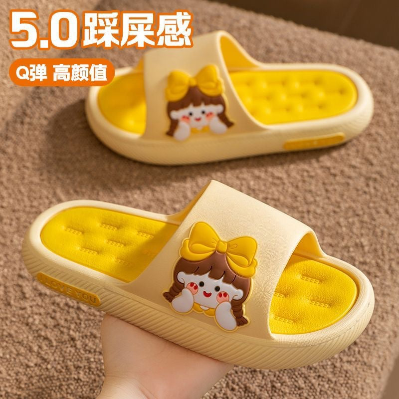 Thick sole slippers women's summeroutwear2025new arrivalcute home indoor non-slip bathroom bath sandals women's slippers