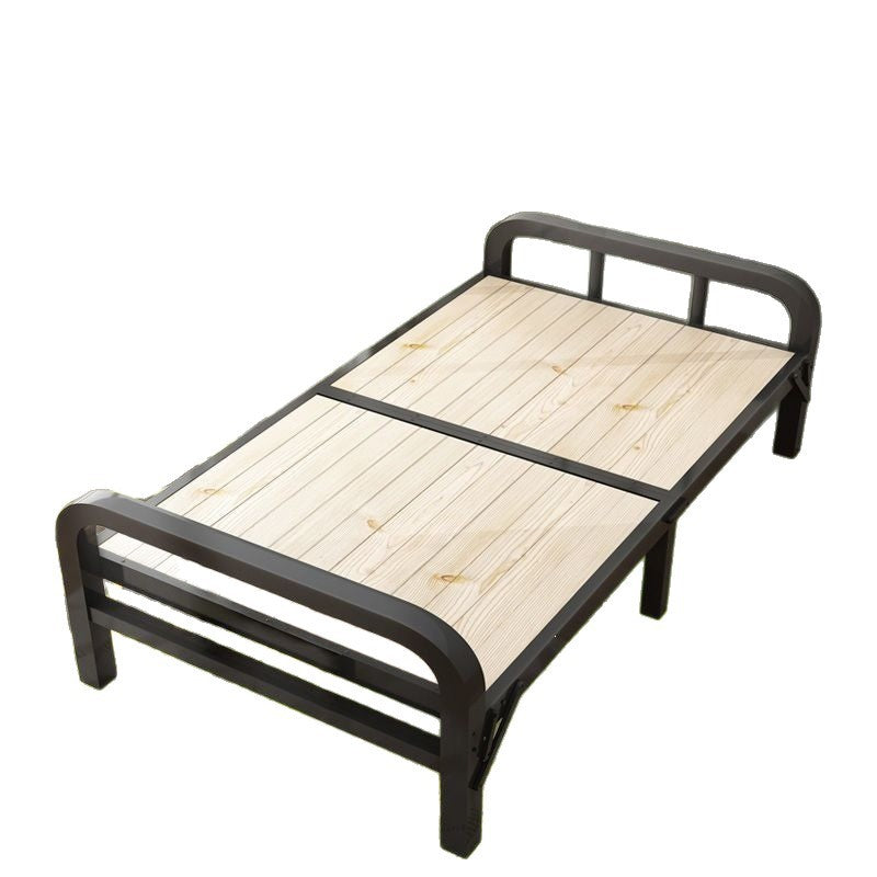 Solid wood folding bed single bed home hard board bed simple patchwork bed iron steel wood bed adult bed