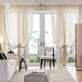 French gauze curtain light-proof curtain linen living room balcony japanese style window screen medieval style keqiao shaoxing wholesale