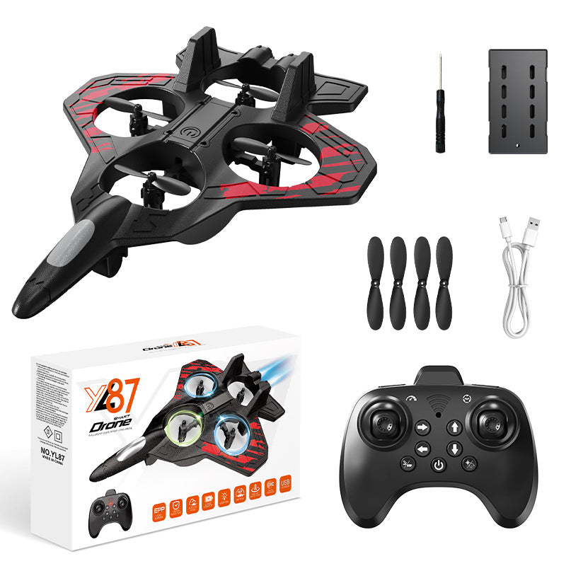 Yl87-yl89 combat drone with light stunts, four-axis hovering, fixed altitude, foam remote control aircraft - low price