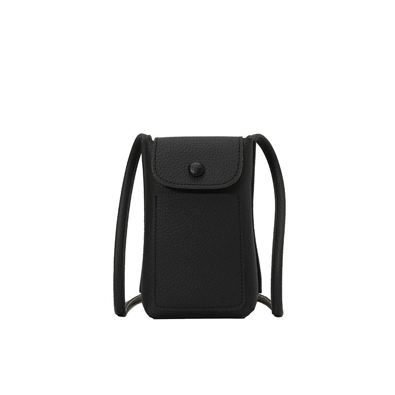 Cross-border premium soft leather messenger mobile phone bag women's 2025 summer new shopping and walking mini macaron shoulder bag