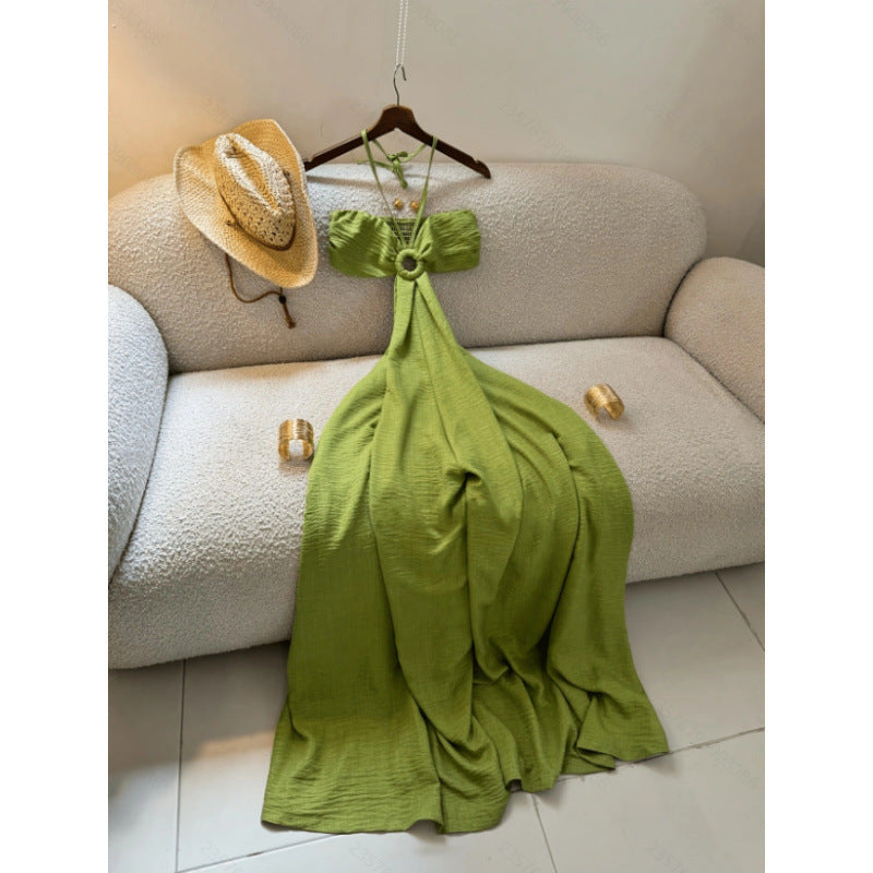 cross-border code  independent station 1688 vacation cut outhalterlongdress without accessories