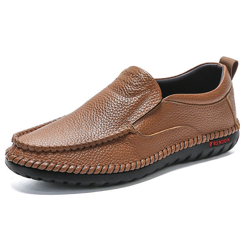 Spring/summer new men's leather shoes - versatile korean style, british fashion, trendy men's business shoes, hollow-out lace-up casual shoes