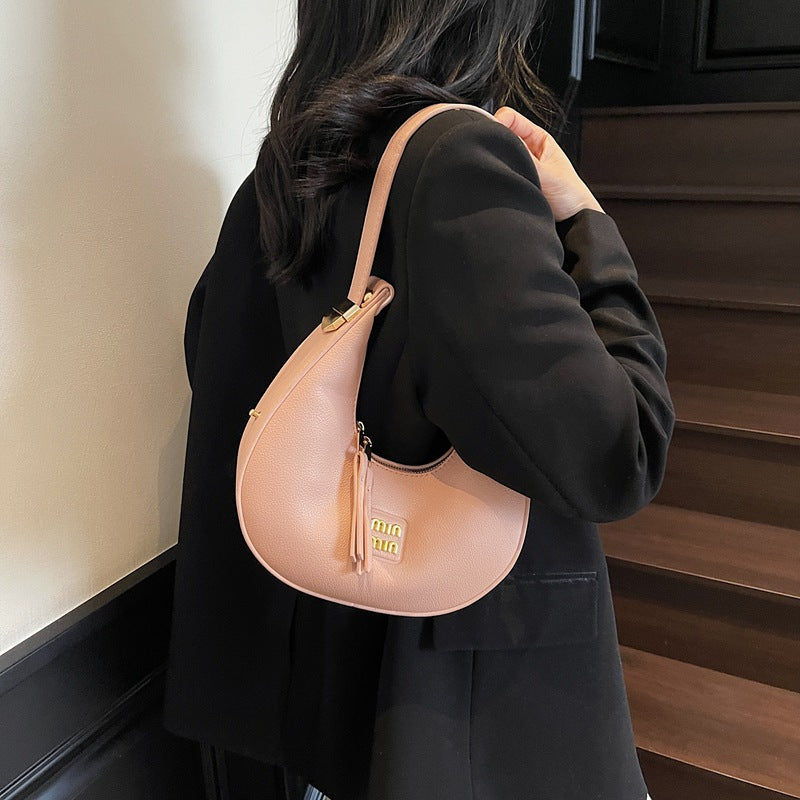 Simple underarm dumpling bag 2025 summer new Korean version handbag niche crescent bag commuter fashion shoulder bag