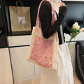 Knitted dopamine bag for women, 2026 spring new fashion shoulder bag, underarm bag, student handbag, large capacity tote bag