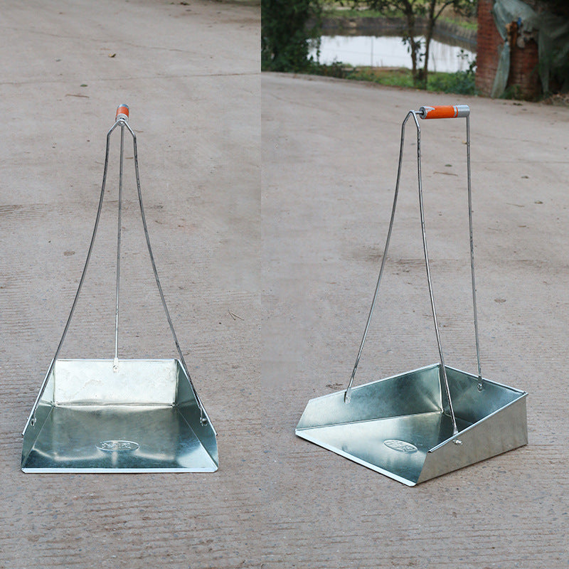 Dustpan Iron pitchpan Home Property Factory School Thickened large bucket Sweeping gray bucket Iron garbage shovel manufacturer