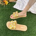 Summernew arrivalflower sandals and slippers for women outwear small fresh bows soft bottomnon-slip beach shoes flip-flops