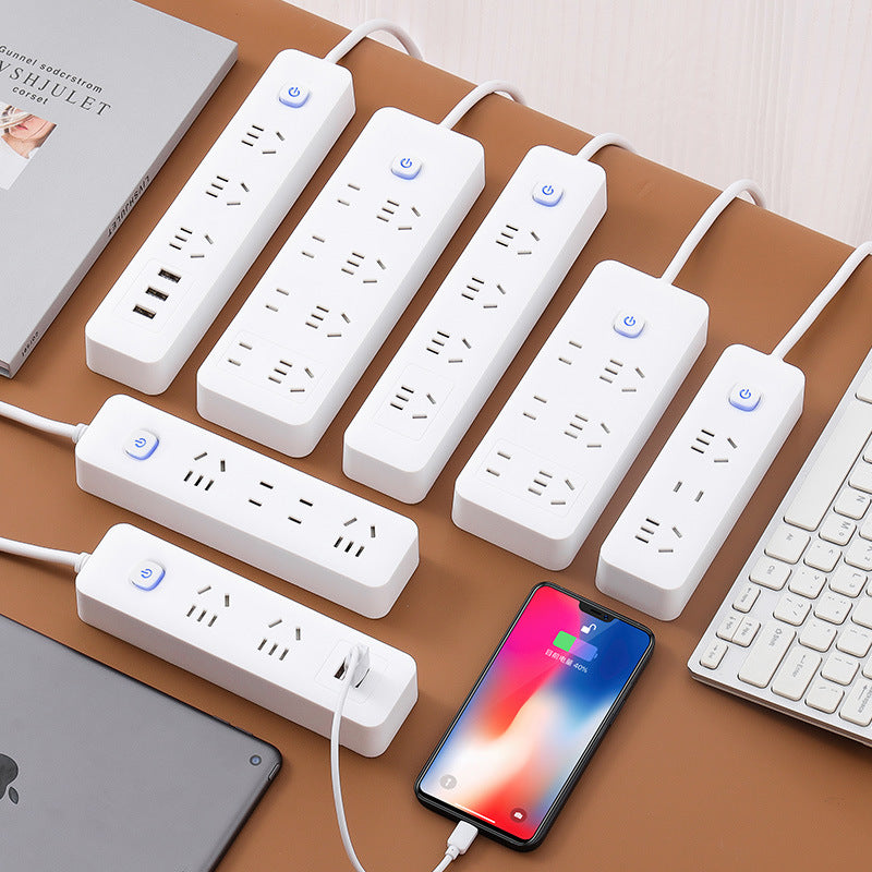 Multifunctional usb socket panel multi-hole with wire for home power strip power strip wiring board power strip converter sub-control