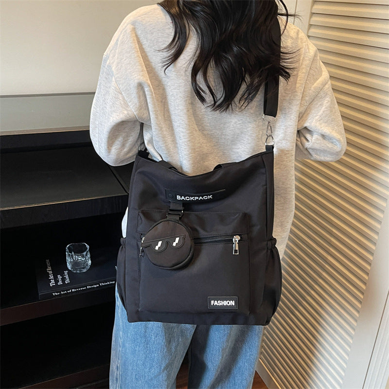 High-value, college-style, large-capacity tote bag - minimalist fashion storage bag, extra-large capacity casual shoulder bag