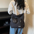 High-value, college-style, large-capacity tote bag - minimalist fashion storage bag, extra-large capacity casual shoulder bag
