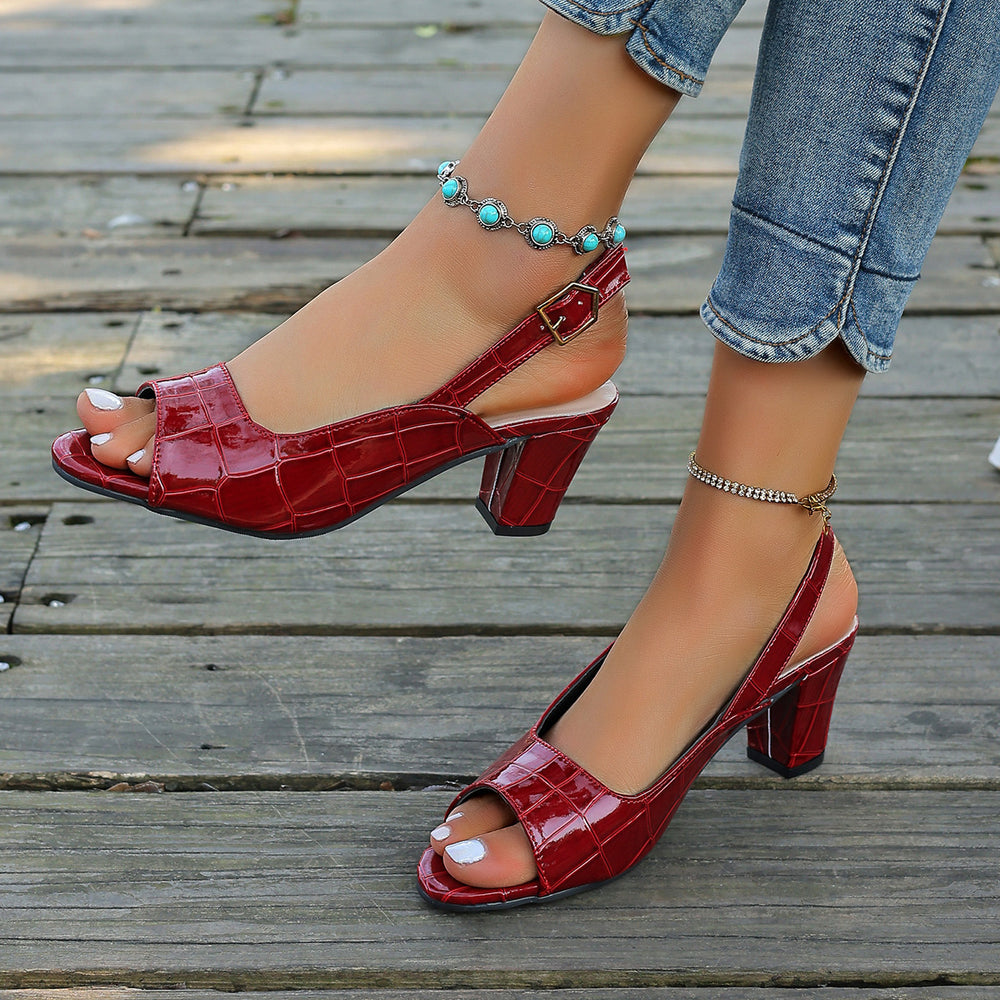 export style 2026 spring/summer new arrivals: casual & fashionable open-toe peep-toe high heel sandals - versatile plus size women's footwear