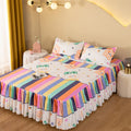 Bedspread bed skirt three-piece set korean style lace bed cover fitted sheet bed cover 3-piece set 1.68m bed 2.0 bed protector