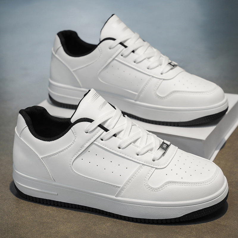 Men's spring new arrivals: trendy fashion sneakers, casual shoes, campus style korean edition, versatile white sneakers