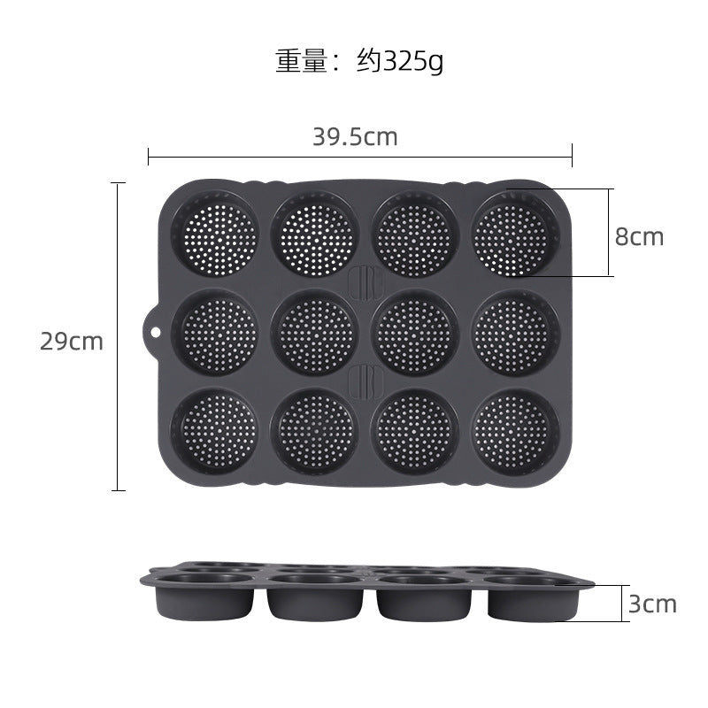 amazon food-grade silicone burger mold 12-hole bread baking pan easy release kitchen baking tool