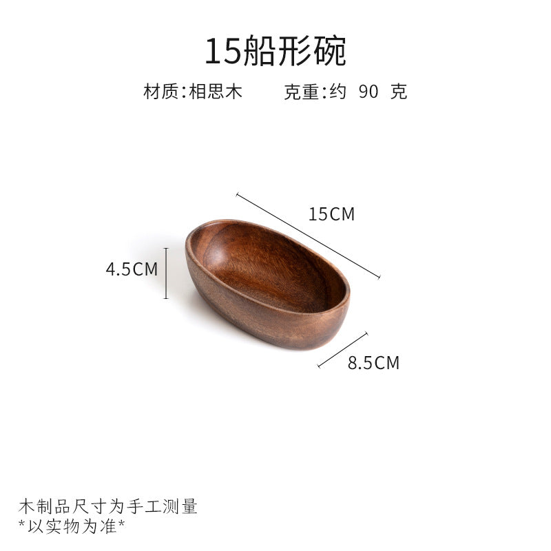 Walnut wood fruit platter solid wood round salad bowl dish dinner plate household kids fruit plate wholesale wooden tray