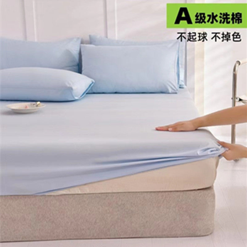 Bed sheets single piece fitted sheet all-inclusive bed cover mattress protector washed cotton summer maternal and infant washed cotton fitted sheet three-piece set
