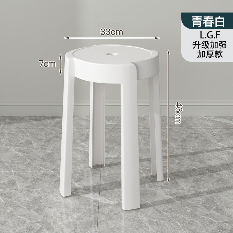 Popular plastic stool for home stackable thickened high stool windmill round plastic stool casual restaurant spare dining table and chairs