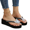 Spring/summer new roman style wedge flip-flops with rhinestone embellishments - ready to ship, dropshipping available