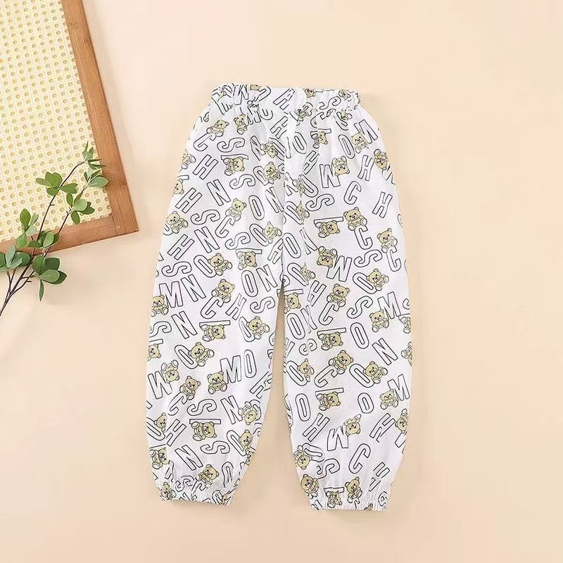Pantssummer thin summer clothes big kids girls loose style ice silk bloomers summer kids anti-mosquito pants