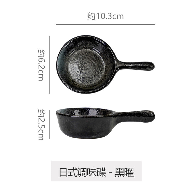 Handle plate for home dipping small plate small dish retrocasual restaurant japanese style small dish dipping plate ceramic