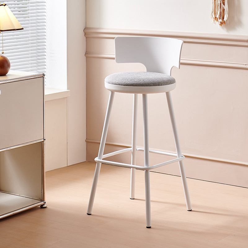 Minimalist nordic bar stool, plastic bar stool, cafe high stool, bar counter chair, backrest high chair, metal outdoor
