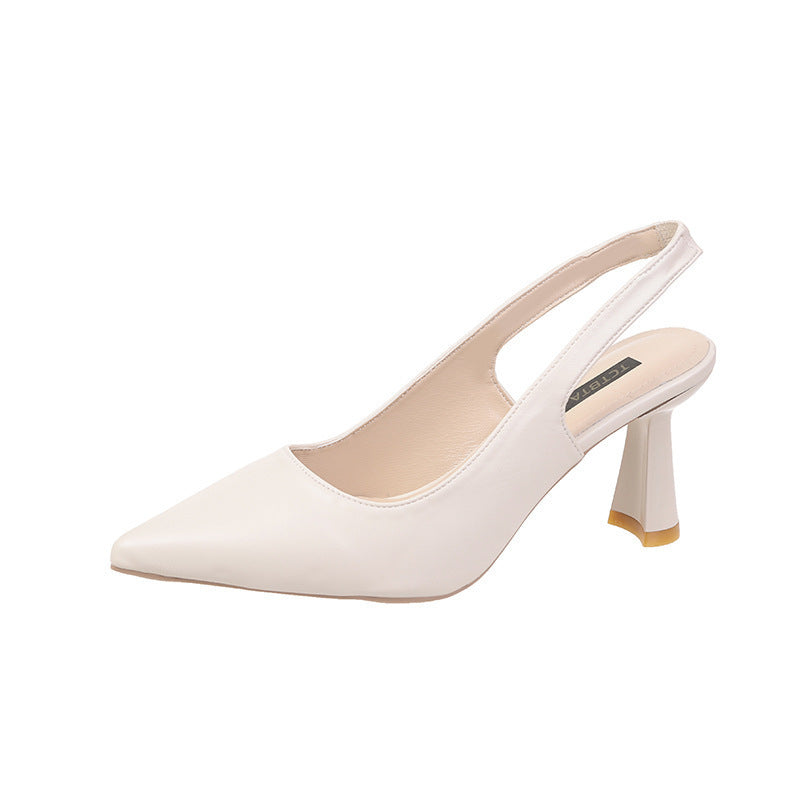 2022 spring/summer new pointed-toe high heels women's stiletto closed-toe sandals backless pumps