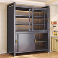 Kitchen storage rack multi-layer floor-standing storage sideboard sliding door dust-proof cabinet multi-functional storage cabinet bowl cabinet