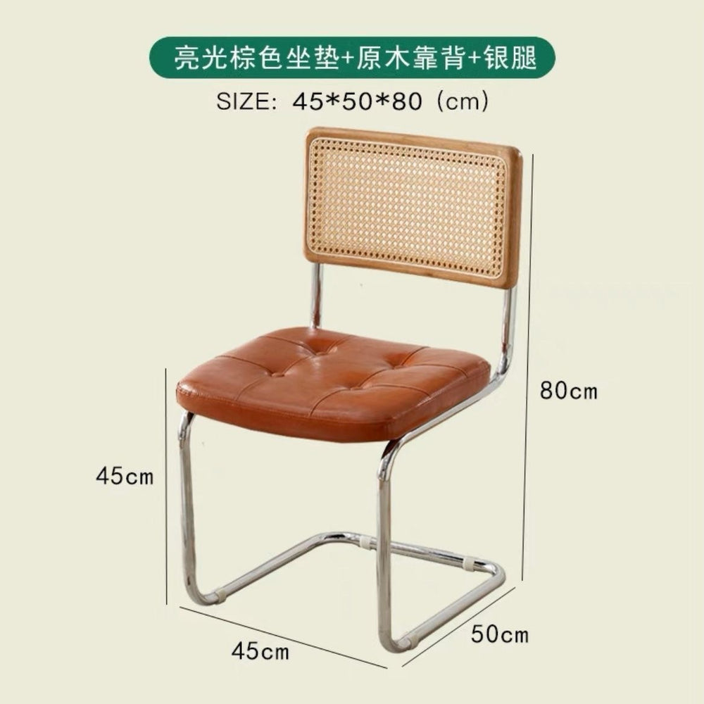 Scandinavian rattan chair iron art for home solid wood backrest chair armrest retro dining chair popularinsaccessible luxury medieval chair