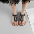 2025 summer new arrivals: european and american style women's sandals - elastic band, hotfix rhinestones, soft, breathable, lightweight, comfortable, plus size, flat