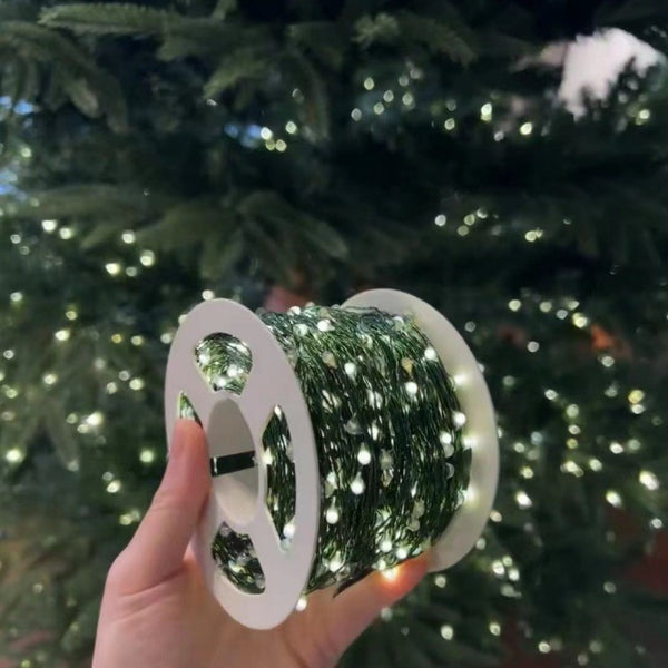 Cross-border green wire copper silk Christmas tree light string remote control firecracker light flower green plant rattan gypsy garden decoration light