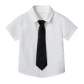 Boys' cotton shirt - korean style, new spring/summer trendy design with tie, baby white, stylish preppy school style boys' shirt