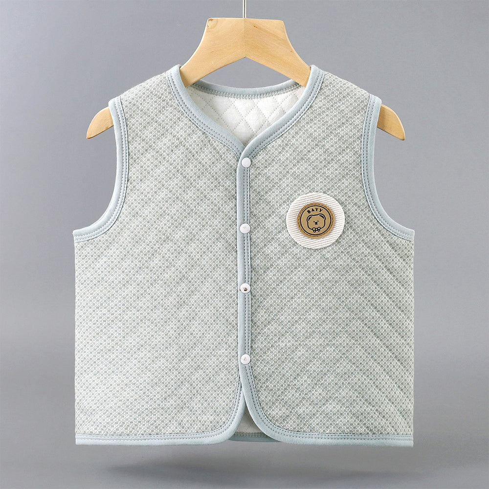 Infant sleeveless cotton vest - class a certified warm vest for babies and toddlers, unisex quilted top, outerwear, children's clothing