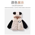 Kids' panda print top: new autumn/winter collection - thickened, warm, fleece-lined hooded jacket for girls - stylish winter outerwear