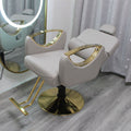 Off-white electroplated gold disc, reclining