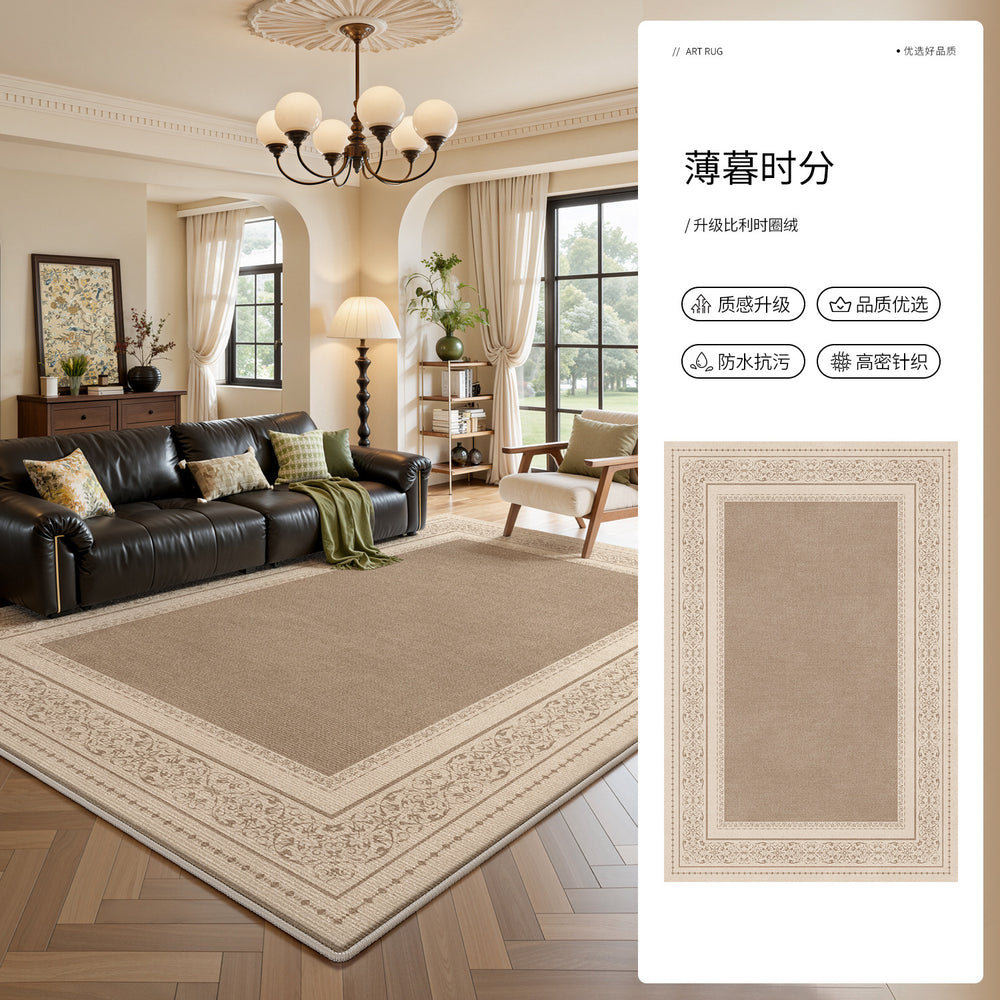 Carpet living room green french retro style sofa cushion medieval style waterproof washable and wipeable accessible luxury high-end carpet