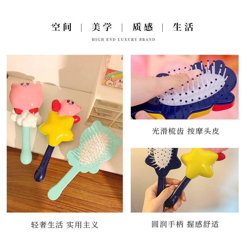 Cute kirby air cushion comb - anti-static, cartoon design, girly massage comb for home use, kids & girls