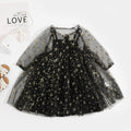 summer new european and american style sleeveless hot stamping star dress two-piece set for toddlers and young children