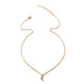 Wholesale rhinestone pendant necklaces - european & american style, cross-border, alloy, minimalist, versatile jewelry for women - star, moon, and clavicle chains