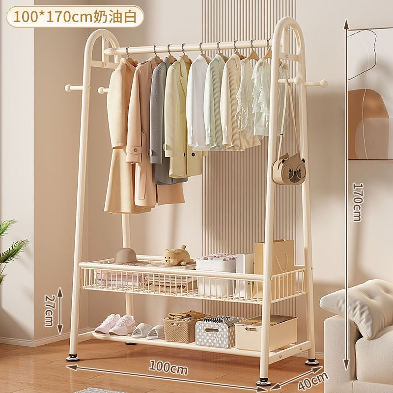New arrival big mac extra thick floor-standing bedroom clothes hanger for home indoor clothes drying storage coat rack combination