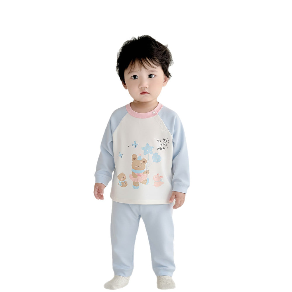 Kids' thermal underwear set - autumn/winter collection - 100% cotton, seamless design - boys & girls, baby, toddler - loungewear & sleepwear