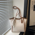 new arrival silk scarf satchel bag women's fashion large capacity contrast color tote bag 2026springnew arrival contrast color women's bag