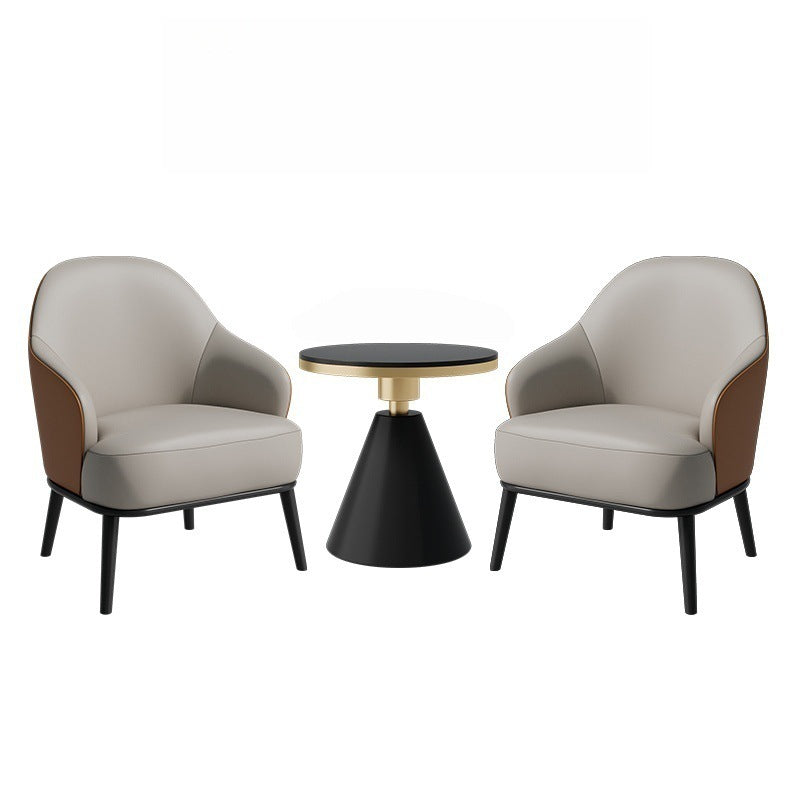 Luxury reception & negotiation table and chair set - ideal for sales centers, lounges, small round tables, leather sofa chairs, showrooms, and 4s stores