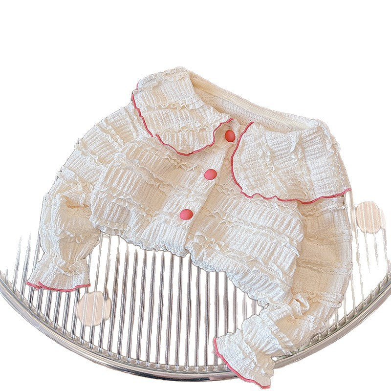 new children's lace blouse - spring/autumn outerwear, long sleeve top, versatile doll collar, stylish and trendy